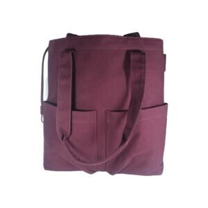 Dagne Dover Diva Large Plum Organic Cotton Canvas Laptop Caryall Tote Bag